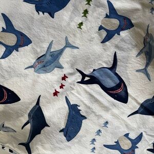 Pottery Barn Kids Oceanic Shark Sheet Set (missing pillowcases) Size Full